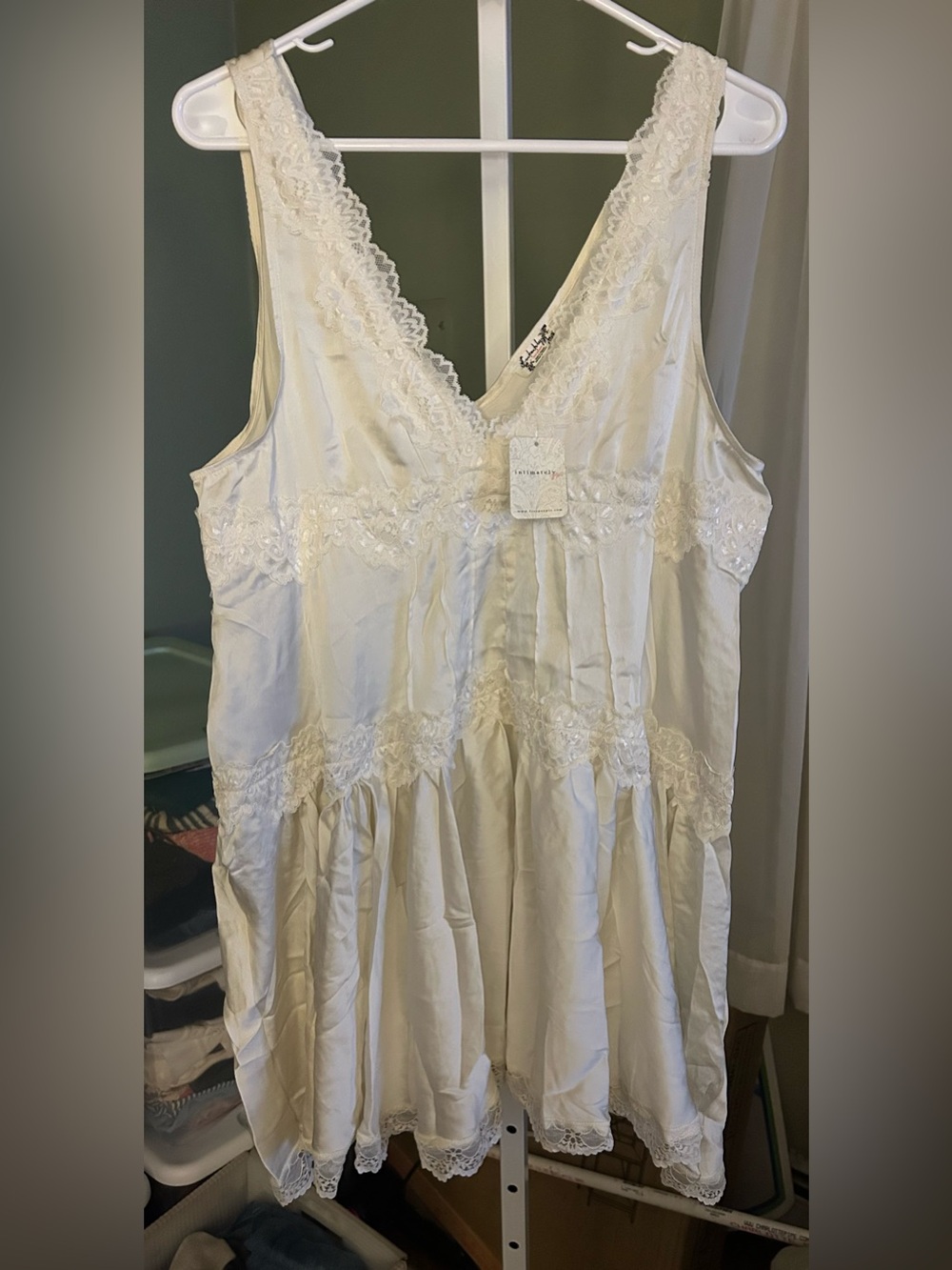 Free People In The Groove Mini Slip Dress in the color Tofu or Sand